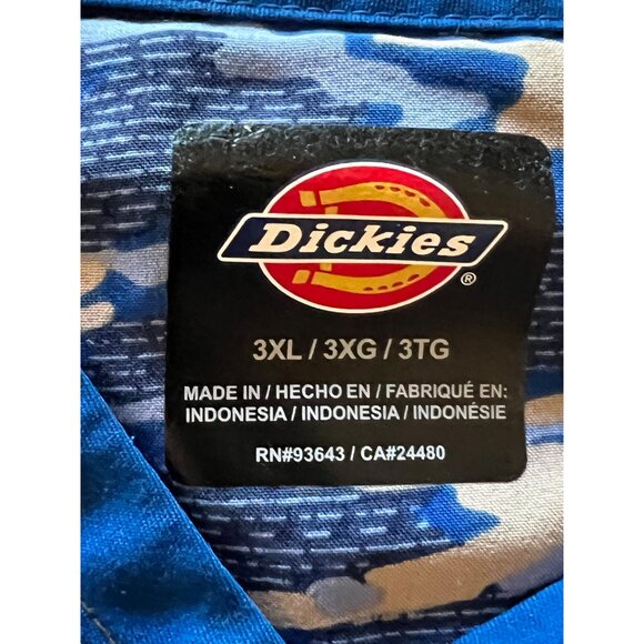 2 Dickies Blue Unisex Scrub Top 3XL With Pockets & V-Neck Medical Comfortable - Picture 7 of 16
